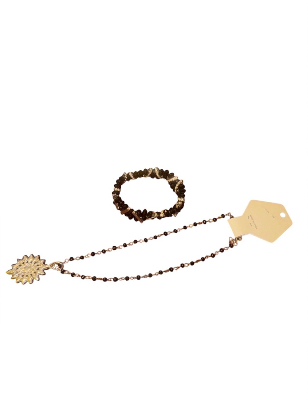 Black Pendant Necklace & Bracelet Set - Picture 6 of 10